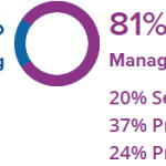 A pie chart that reads 19% analyzing, 81% managing data, which includes 20% searching, 37% preparing and 24% protecting.